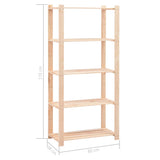 5-Tier Storage Racks 2 pcs 80x38x170 cm Solid Pinewood 250 kg 279404