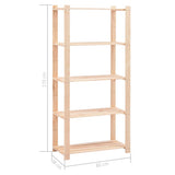 5-Tier Storage Racks 5 pcs 80x38x170 cm Solid Pinewood 250 kg 3051115