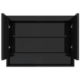 Bathroom Mirror Cabinet 80x15x60 cm MDF Shining Black 331531