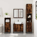 ZNTS 3 Piece Bathroom Furniture Set Smoked Oak Engineered Wood 3300947