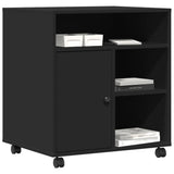 Printer Stand with Wheels Black 60x50x67 cm 840626