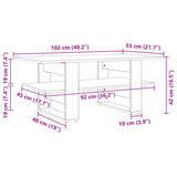 ZNTS Coffee Table Black 102x55x42 cm Engineered Wood 823262