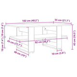 Coffee Table White 102x55x42 cm Engineered Wood 823261