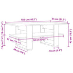 ZNTS Coffee Table White 102x55x42 cm Engineered Wood 823261