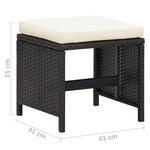 5 Piece Outdoor Dining Set with Cushions Poly Rattan Black 42596