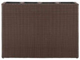 Garden Raised Bed with 4 Pots 2 pcs Poly Rattan Brown 279083
