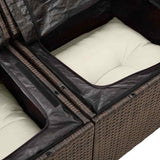 Garden Sofa with Cushion Brown 123 x 62 x 69cm Poly Rattan 42006783