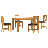 Dining Set 5 pcs Black Solid Oak Wood 3430349