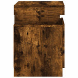 Bedside Cabinets with LED Lights 2 pcs Smoked Oak 35x39x55 cm 836758