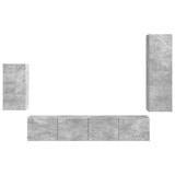 TV Cabinet Set Wall-mounted 4 pcs Concrete Grey Engineered Wood 3409009