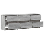 TV Cabinet with LED Grey Sonoma 140x34x50 cm Engineered Wood 3307924