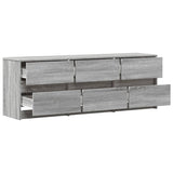 TV Cabinet with LED Grey Sonoma 140x34x50 cm Engineered Wood 3307924