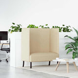 Highback Sofa Cream 109 x 56 x 121 cm Fabric 42010839