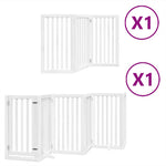 Dog Gate with Door Foldable 9 Panels White 450 cm Poplar Wood 3155650