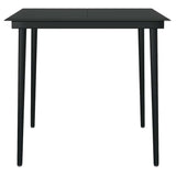 5 Piece Garden Dining Set Black Poly Rattan Glass 3334437