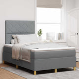 Box Spring Bed with Headboard Light grey 120 x 190 cm Fabric 3339679