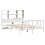 ZNTS Bookcase Bed without Mattress White 160x200cm Solid Wood Pine 3322320