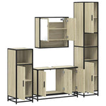 ZNTS 4 Piece Bathroom Furniture Set Sonoma Oak Engineered Wood 3301221