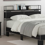 Storage Headboard with Shelf Black oak 150 cm Engineered wood 859645