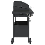 Gas BBQ Grill with 4 Burners Black Powder-coated Steel 3214252