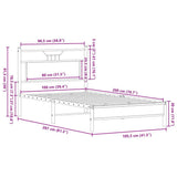 Bed Frame without Mattress Smoked Oak 100x200 cm Engineered Wood 4106885