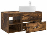 Bathroom Furniture Set 2 pcs Smoked Oak Engineered Wood 3403924