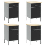 ZNTS 10 Piece Work Cabinet and Pegboard Set - Black MDF and Metal 3321482