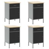 ZNTS 10 Piece Work Cabinet and Pegboard Set - Black MDF and Metal 3321482