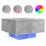 Coffee Table with LED Lights Concrete Grey 55x55x31 cm 836577