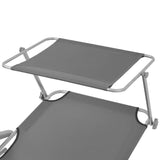 42934 Sun Lounger with Canopy Steel Grey