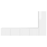 TV Cabinet Set 3 pcs High Gloss White Engineered Wood 3408992