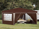 Pop-up Party Tent 288 x 288 x 245 cm Brown Oxford Fabric 42019775