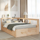 ZNTS Bookcase Bed without Mattress 120x200cm Solid Wood Pine 3324463