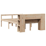 ZNTS Bookcase Bed without Mattress 150x200 cm King Size Solid Wood Pine 3321971