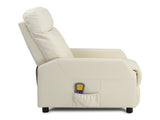 PU With 6-Point Massage Heating Function Recliner Cream White 67428533