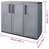 Garden Storage Cabinet Grey and Black 102x37x84 cm PP 151820