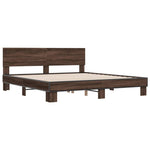 Bed Frame without Mattress Brown Oak 200x200 cm 3280176