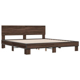 Bed Frame without Mattress Brown Oak 200x200 cm 3280176