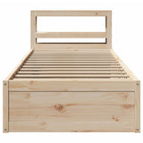 Bed Frame with Headboard 90x190 cm Single Solid Wood Pine 3306363