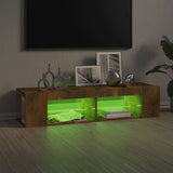 TV Cabinet with LED Lights Smoked Oak 135x39x30 cm 815693