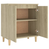 ZNTS Sideboard with Solid Wood Legs Sonoma Oak 60x35x70 cm Engineered Wood 806070