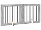 Dog Gate with Stands 2 pcs Grey Sonoma 80 x 100 cm 892040