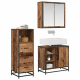 Bathroom Furniture Set with Door 3 pcs Old Wood Engineered Wood 3402372
