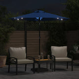 Garden Parasol with LEDs and Steel Pole Azure Blue 225x225x212cm 4005073
