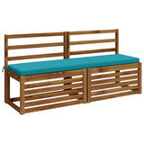 2-Piece Bench Cushions SOEST 2 pcs 100% Polyester Turquoise 949019