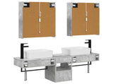 Bathroom Cabinet Set 5 pcs Concrete Grey Engineered Wood 3406330