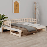 Pull-out Day Bed without Mattress 2x cm Solid Wood Pine 820771