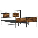Bed Frame without Mattress Smoked Oak 140x190 cm Engineered Wood 4106926