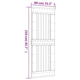 Sliding Door with Hardware Set 80x210 cm Solid Wood Pine 3203129