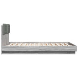 Bed Frame with LED without Mattress Grey Sonoma 140x200 cm 3210015